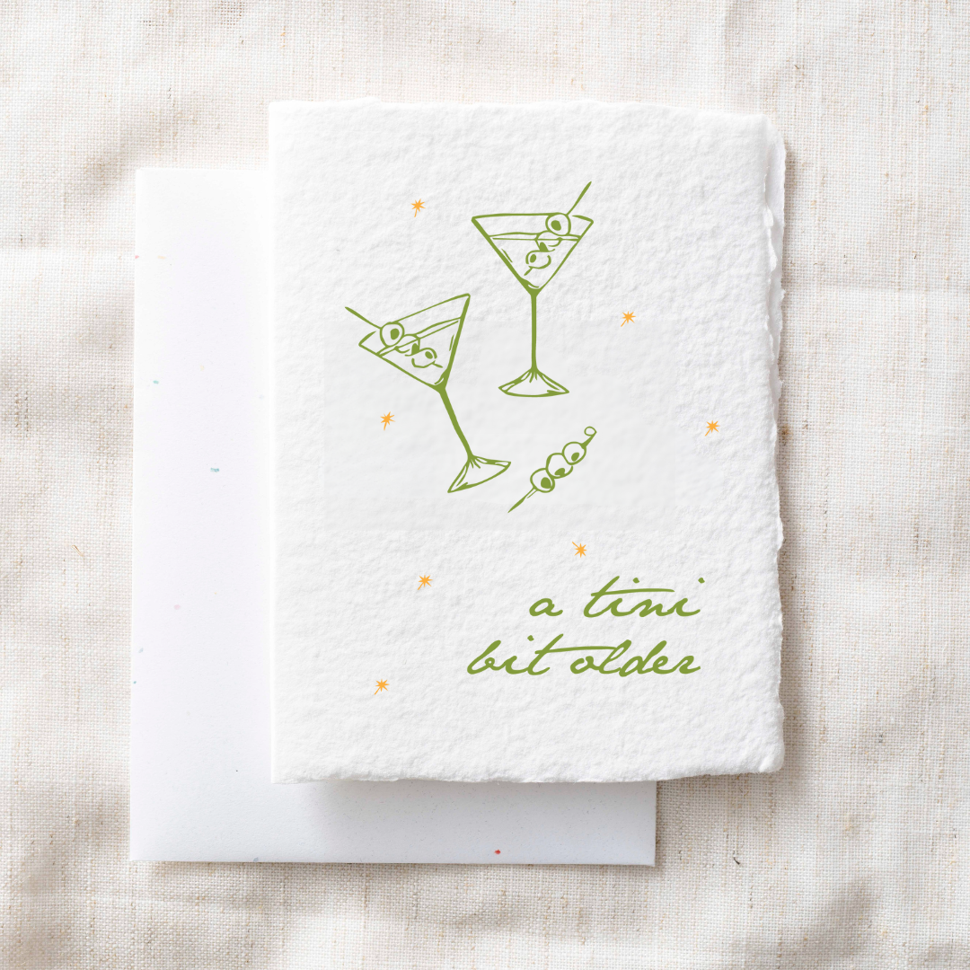 Paper Baristas-A Tini Bit Older | Martini Olives Birthday Greeting Card