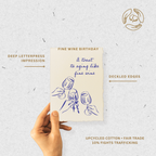 Paper Baristas-Toasting To A Fine Wine Birthday | Celebration Greeting Card