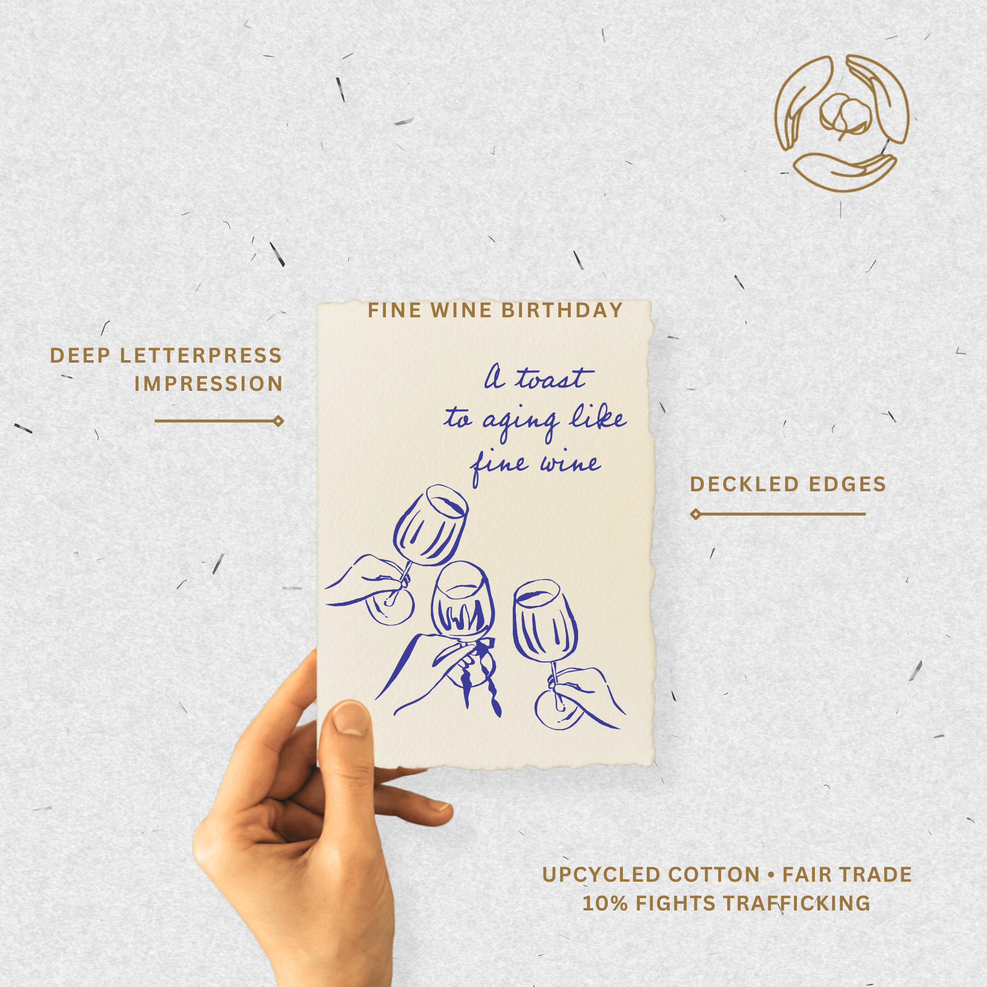 Paper Baristas-Toasting To A Fine Wine Birthday | Celebration Greeting Card