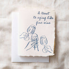 Paper Baristas-Toasting To A Fine Wine Birthday | Celebration Greeting Card